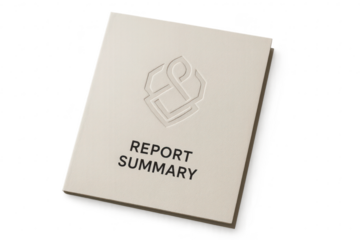 Clean business 'Report Summary' document isolated on transparent background.