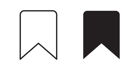 Bookmark Icon. Reading mark symbol. Read note book sign. Web and application interface button. Vector illustration with stroke and fill on a white background.