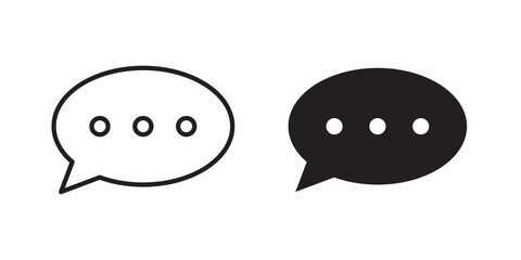 Chat Icon. Comment icon .Speech bubble icon. Vector illustration with stroke and fill on a white background. 