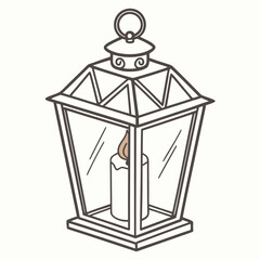 Simple of a lit candle inside a lantern candle lantern icon