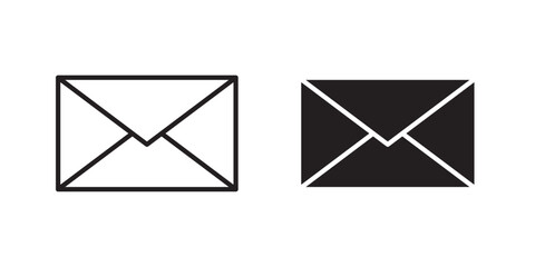 Envelope Icon.  Can be used for website UI and mobile applications. Vector illustration with stroke and fill on a white background.