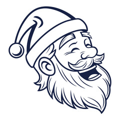 Smiling Santa Claus face with hat and beard christmas