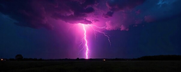 Breathtaking Lightning Strike Dramatic Thunderstorm Landscape Photography