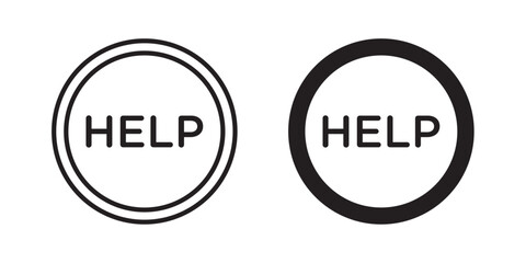Help Icon. Vector illustration with stroke and fill on a white background.