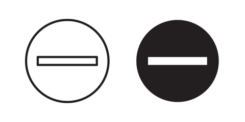 Minus Icon. Vector illustration with stroke and fill on a white background. 