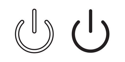 Power Icon. Vector illustration with stroke and fill on a white background.