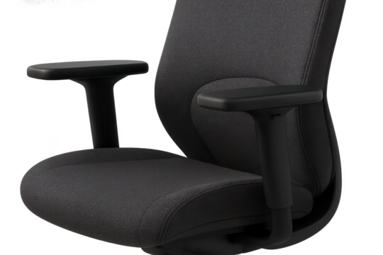 Modern ergonomic office chair isolated on transparent background, professional seating