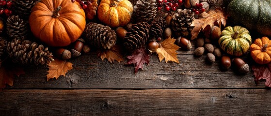 Harvest harmony: capturing the essence of fall in a single frame. Movie artwork. Woodland autumn: a composition of nature's autumnal treasures. Visual poster. Blockbuster poster.
