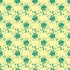 Magic seamless pattern with constellations, sun, moon, magic eyes, clouds and stars. Mystical esoteric background for design