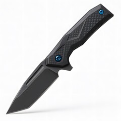 Folding Pocketknife with Gray Handle on White Surface in Studio Lighting