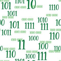 Seamless pattern of decimal code. High-tech futuristic colorful decimal computer code. Programming template