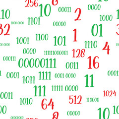 Seamless pattern of decimal code. High-tech futuristic colorful decimal computer code. Programming template