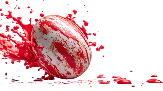 Easter egg in splashing of paint