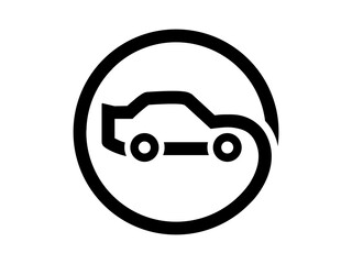 minimal car logo design with circular shape