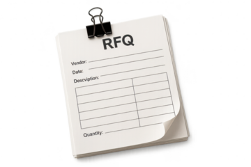 Request for Quotation form isolated on transparent background, business