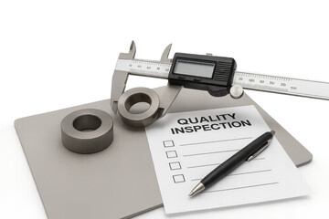 Quality inspection tools isolated on transparent background, precision work