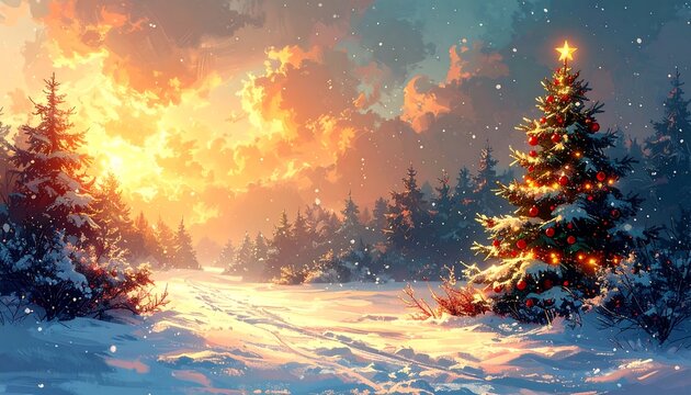 Winter wonderland Christmas scene