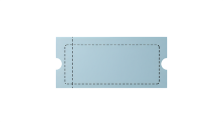 Blue textured ticket mock-up with cut-out border. Perfect for event passes, coupons, gift cards, or marketing materials.