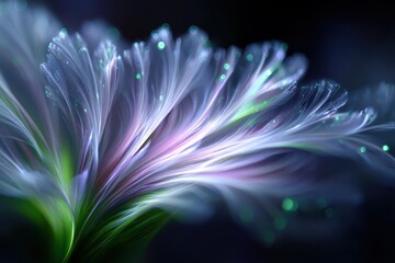 Fototapeta premium Elegant flower with glowing petals in soft colors against a dark