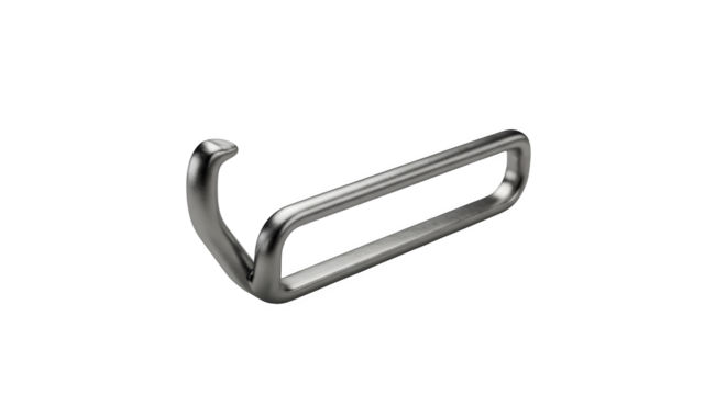 Silver metal buckle with smooth surface gleams on black. Use for strap, belt, fashion, or product design.