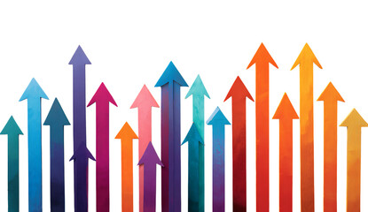 Growth Concept with Colorful Arrows Pointing Upwards Isolated Image