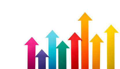 Vibrant Arrows Rising Up Showing Success and Development Concept Isolated