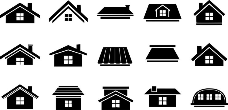 House roof silhouette, House roof, Roof, Roof clipart, Roof silhouette, House roof vector set, House roof icon, House roof logo