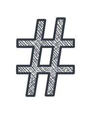 Obraz premium Hand-drawn hashtag symbol