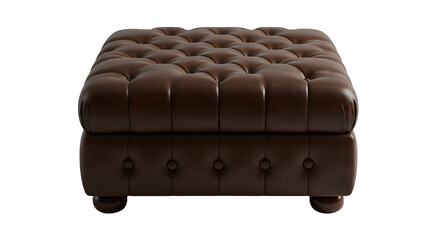 Obraz premium Brown leather ottoman exhibits soft texture, inviting staging. Product photography, elegant design, branding.