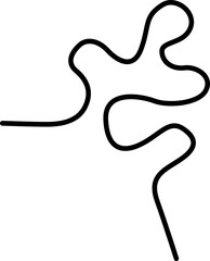 Wavy stroke with a minimalist, organic shape and fluid movement.