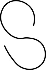 Abstract wavy line with an S-shaped, smooth flowing motion, creating a dynamic and organic curve.
