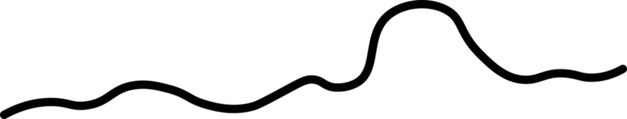 Smooth curving line with an organic, flowing motion, featuring gentle and continuous bends.