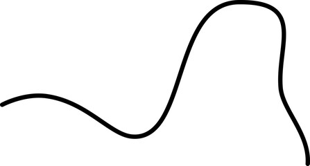 Obraz premium Thin wave-like stroke with a natural hand-drawn style.