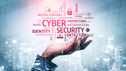 A conceptual image depicting a hand reaching out, symbolizing the importance of cyber security as...