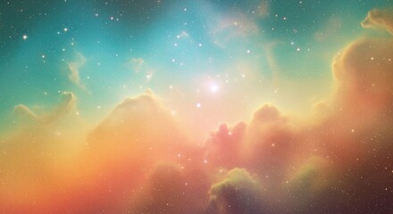 Abstract Nebulae Vibrant Cosmic Cloudscape Radiant Light.