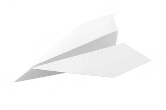 White paper airplane flying representing childhood dreams journey