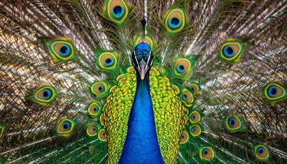 Obraz premium Peacock's vibrant display of plumage