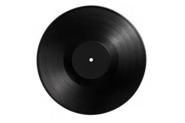 Black vinyl record disc for analog music playing