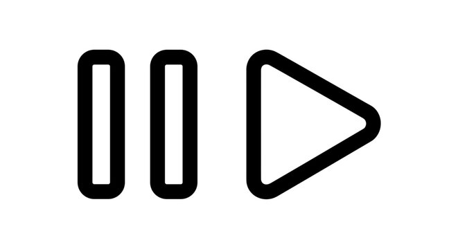 Pause and play button vector icon for media player control interface design element graphical user interface
