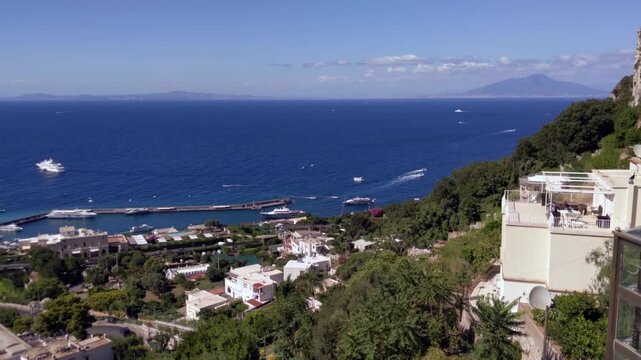 Panoramic View of Marina Grande Harbor, Capri, Italy