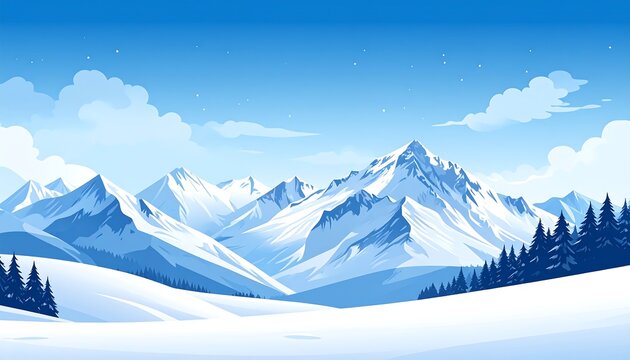 Winter mountain panorama