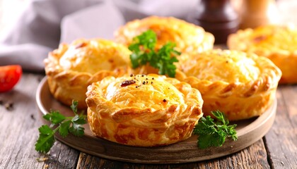 Small savory pies on a plate