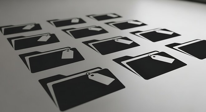 Digital Data Organization with Labeled Folders and Tags. - Powered by Adobe