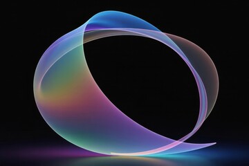 Abstract Light Wave: A mesmerizing display of fluid light, with ribbons of vibrant hues gracefully twisting and turning against a dark backdrop, showcasing a dynamic dance of color and form.