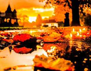 Beyond the Flames at Dusk