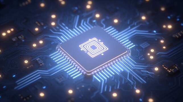 A computer processor on a circuit board showcasing modern technology advancements in digital