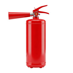 Obraz premium Shiny Red Fire Extinguisher, with Silver Nozzle and Handle, cutout, PNG isolated on white or transparent background