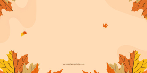 Autumn sale flyer with warm seasonal background, poster template for thanksgiving and promotional events