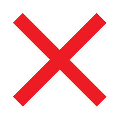 Obraz premium Red Cross Symbol. Red Cross Mark, No, Delete Icon.