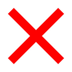 Obraz premium Red Cross Symbol. Red Cross Mark, No, Delete Icon.